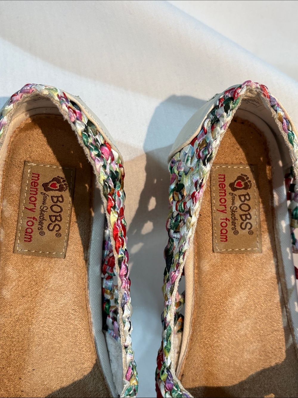 Skechers BOBS Multicolor Woven Slip-On Flats - size 6.5 Summer Knit - Picture 5 of 11